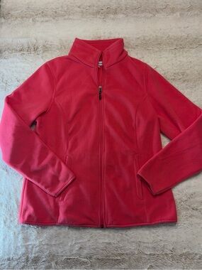 Solid hot Pink Full-Zip Fleece Jacket large